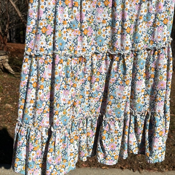 Ava Christine Ruffled Flowery Flowy Pull-on Rayon Skirt, Size Small - Picture 4 of 14